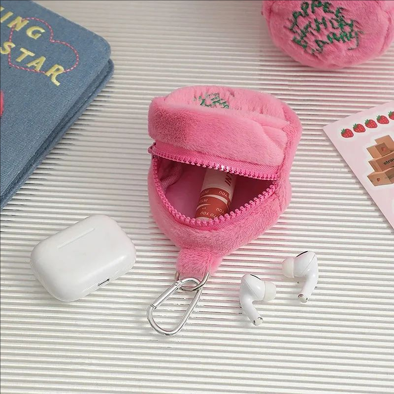 Travel Accessories Wallet - Różowe, urocze, wysokiej jakości mini słuchawki,
